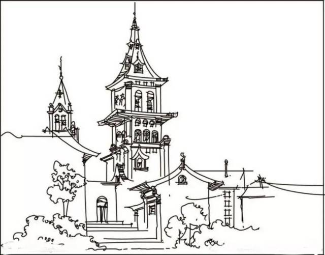 【傅同军(君子兰)】钢笔风景画