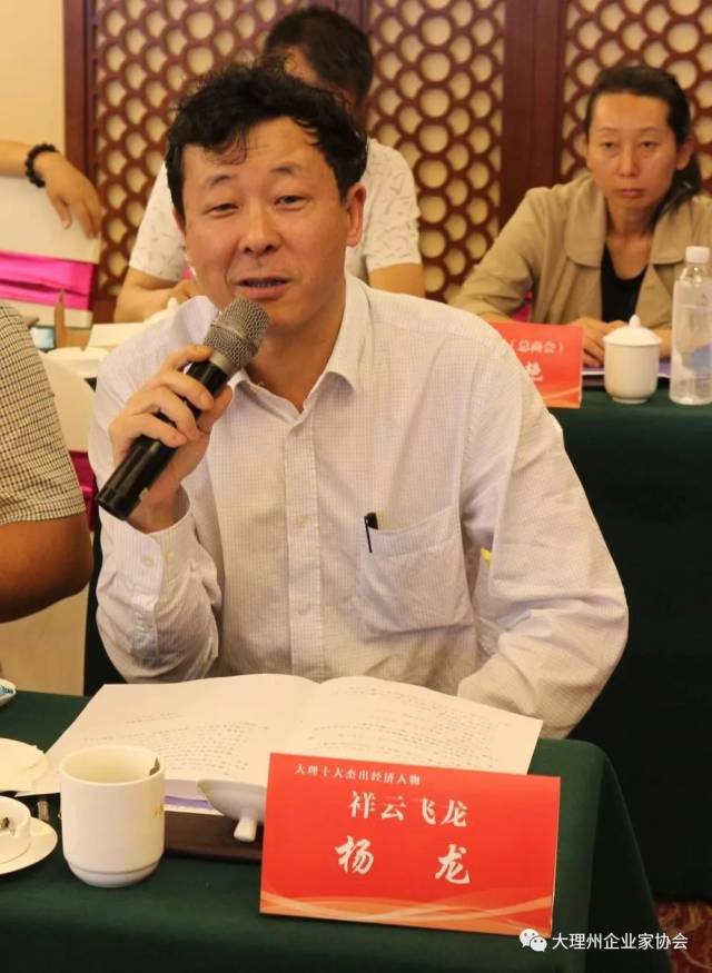 "大理十大杰出经济人物"杨龙发言