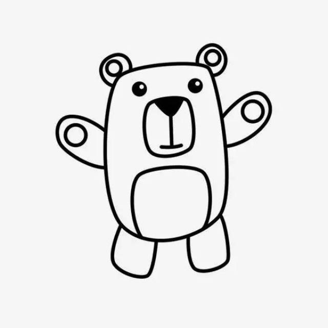 简笔画-----可爱卡通玩具熊