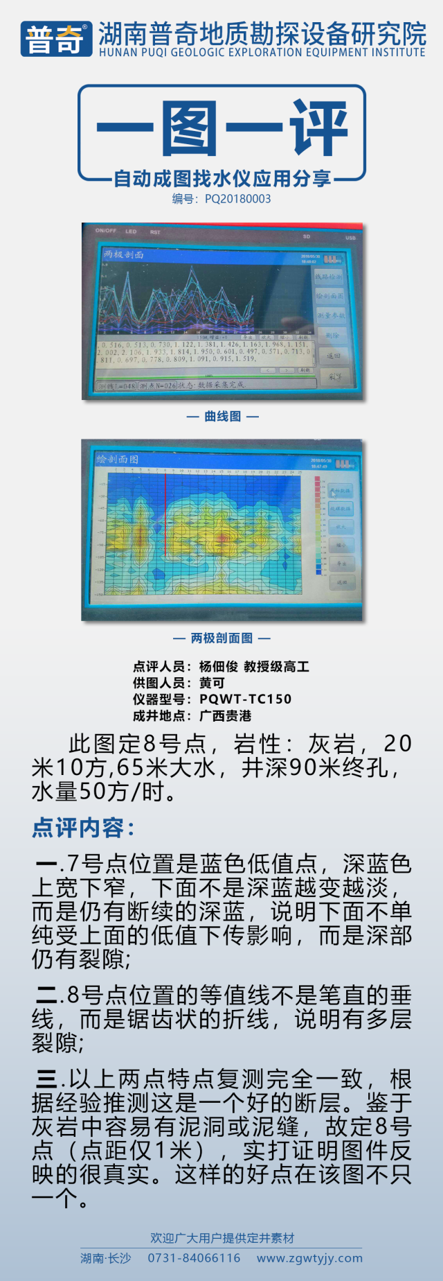 湖南普奇【一图一评】自动成图找水仪打井实际案例003