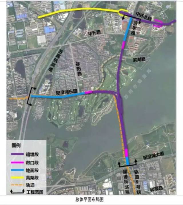 城区道路 规划显示 阳澄西湖第三通道位于阳澄西湖 在湖中采用隧道形