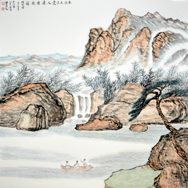 独臂画家梁力文创作苏东坡诗意画百余幅