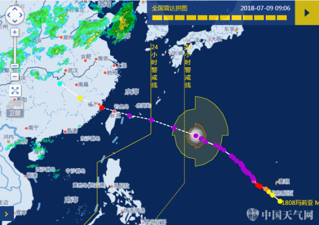 台风"玛莉亚"的影响,预计7月10日下午到12日白天:浙江和福建沿海天文