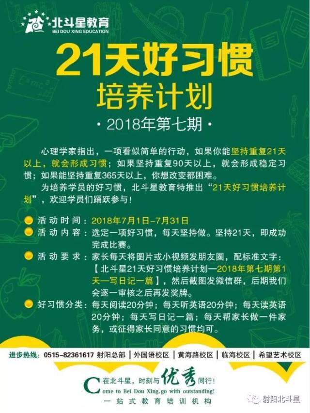 天好惯培养计划,今年已是第三年,有很多学员都一直坚持,了