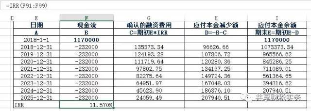 首先,计算租赁的内含利率.