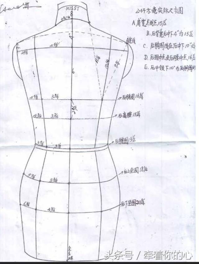 纸样师请进,模特尺寸细节 我多年的心血