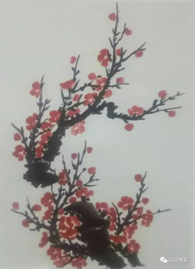 国画基础教程—梅花的画法!