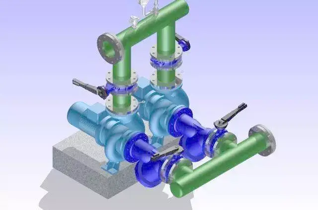 水泵并联:当第一台水泵与第二台水泵的吸入管连接在一起,出水管也连接