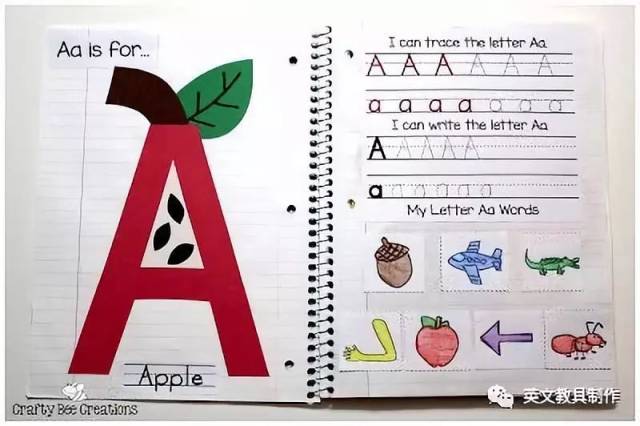 教具制作 interactive alphabet notebook 互动式字母笔记本手工书