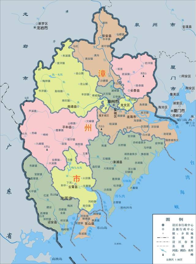 福建漳州芗城区有两块飞地,在南靖县境内,形状像龙
