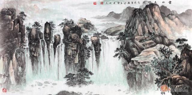 名人画家王立全的山水画,水墨丹青气韵清新