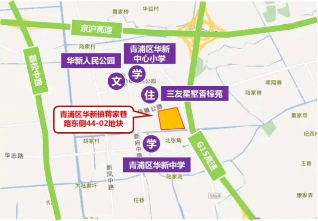 图:青浦区华新镇蒋家巷路东侧44-02地块该地块规划用途为普通商品房
