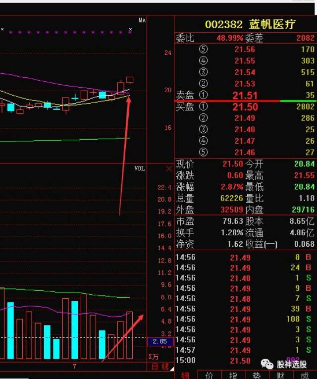 明日建议关注个股【一只】 【002382】蓝帆医疗:连续的上涨持续的