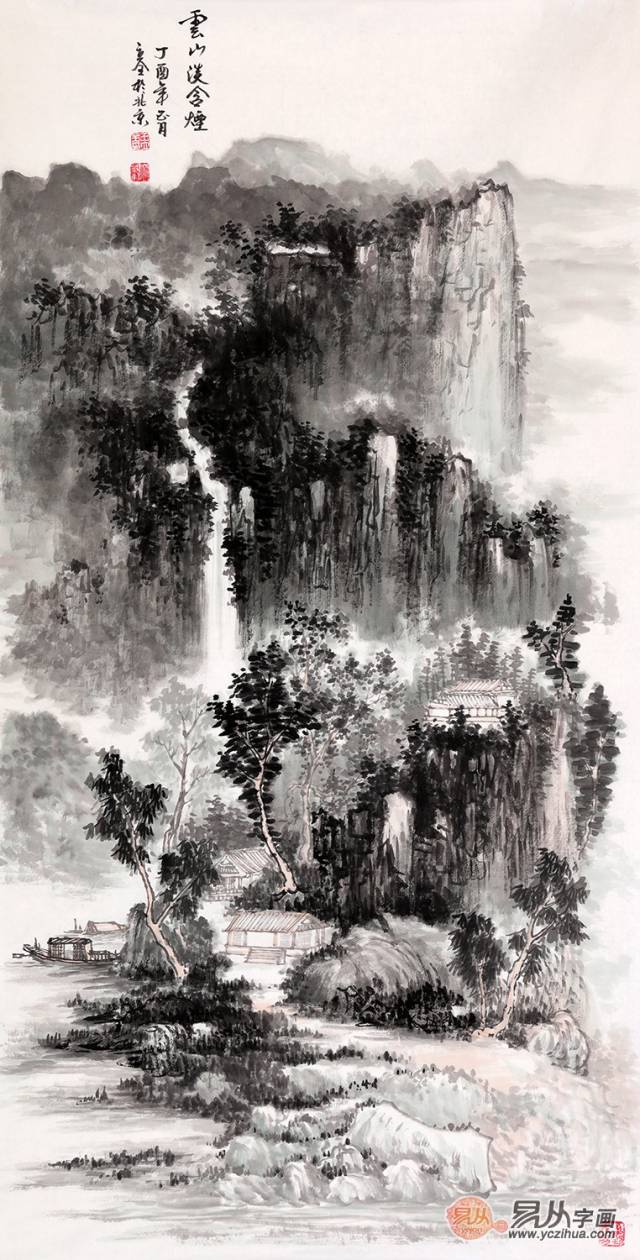 名人画家王立全的山水画,水墨丹青气韵清新