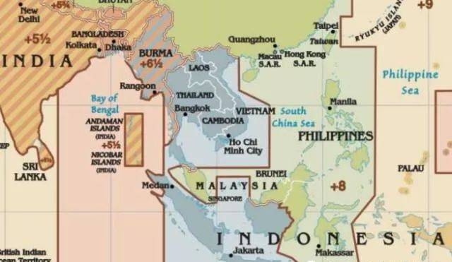 马来西亚半岛坐落于utc 7时区的地理位置,却使用utc 8时区,这是为什么图片