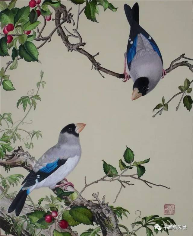 苏绣 工笔花鸟