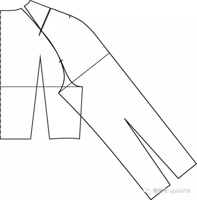 插肩袖的制版方法-超简单