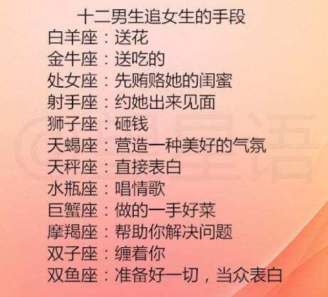 十二男生追女生的手段,十二星座女一顿可以吃多少米饭