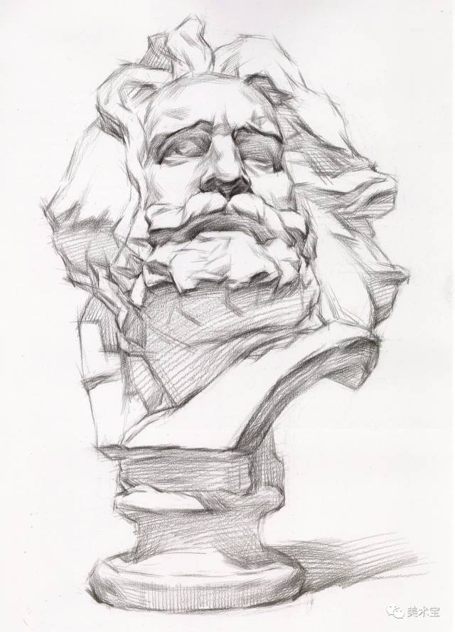 素描石膏头像|马赛