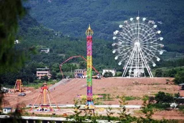 近日, 在万州区九池乡桐花村, 一座占地150多亩的游乐园已基本建成