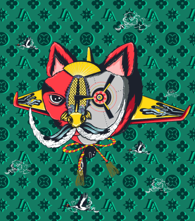 纹样  kzeng jiang的插画创作灵活运用了中国神话《山海经》,寿仙