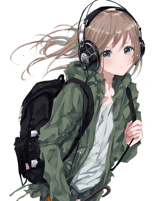 二次元夹克衫动漫少女,英姿飒爽