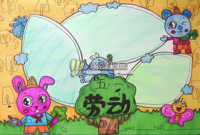 五个步骤教会你绘画劳动节手抄报作业,简单易学,值得收藏