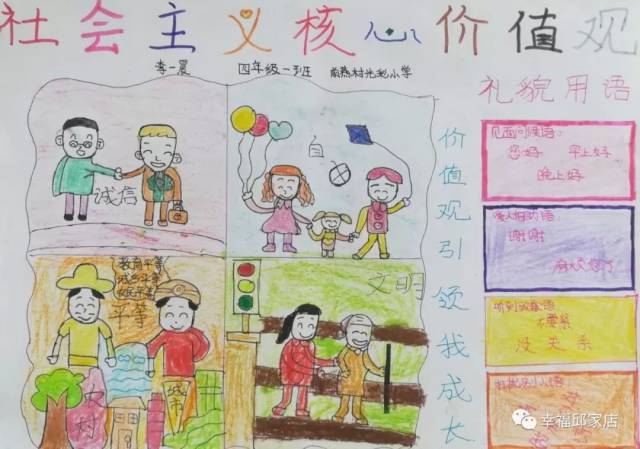 手绘价值观" ——邱家店镇开展社会主义核心价值观主题儿童画展示活动