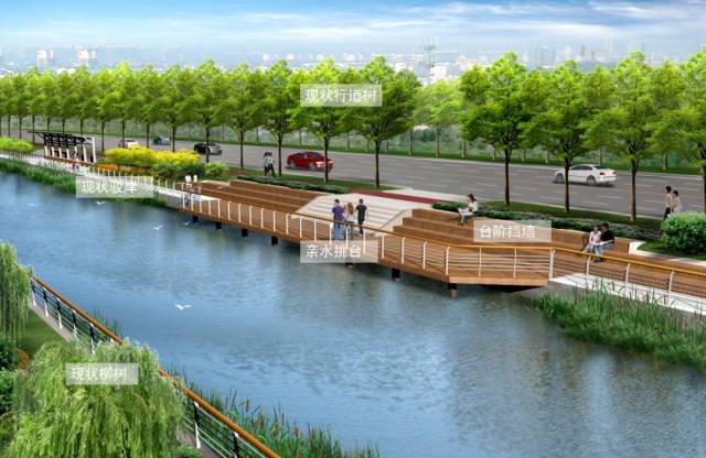 滨州这条河将于年底前完成改造 新增漫步道,滨水步道,栈桥,休憩廊架