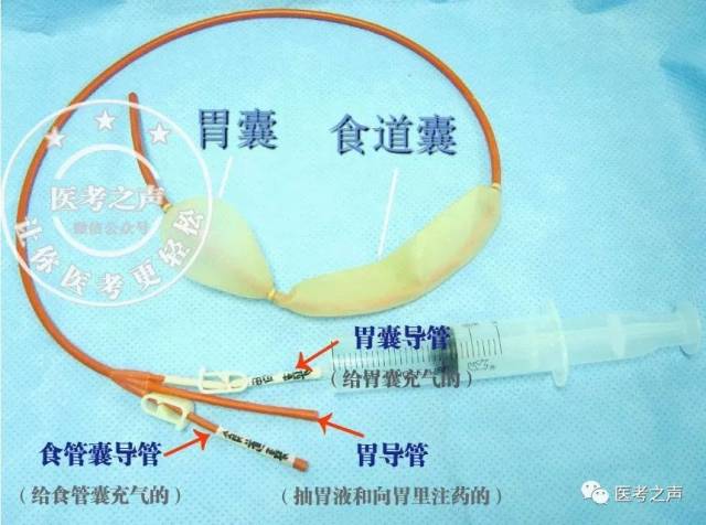 如果要用,与硝酸甘油一起用 ③ 暂时使用三腔二囊管 就是把这个插到胃