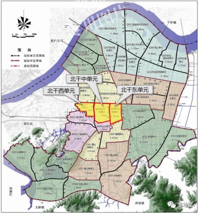 【规划】萧山主城区北干三单元控规修改公示,在建地铁