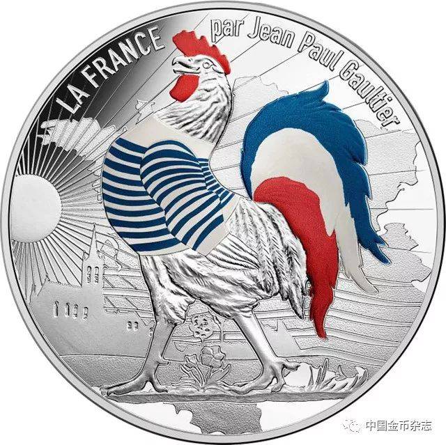2017年法国发行的让·保罗·高缇耶高卢鸡系列50欧元银币