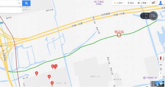 (灵魂画手小z比划出张江站大概位置,仅供参考) q 机场联络线开通后