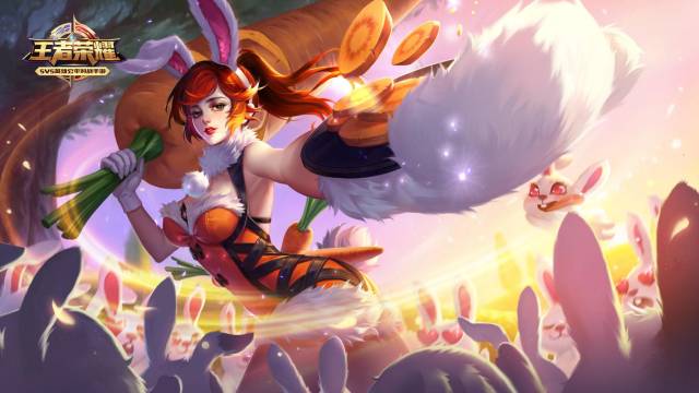 花木兰新皮肤放大20倍后,小乔穿短裙,程咬金在练肌肉……