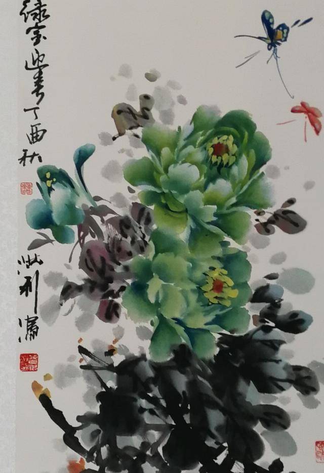 当代实力派花鸟画家曹洪利先生写意牡丹画欣赏