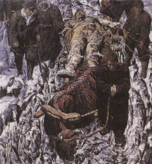 《杨靖宇将军》/ 贾涤非,胡悌麟 布面油画 / 180cm×160cm / 1984年