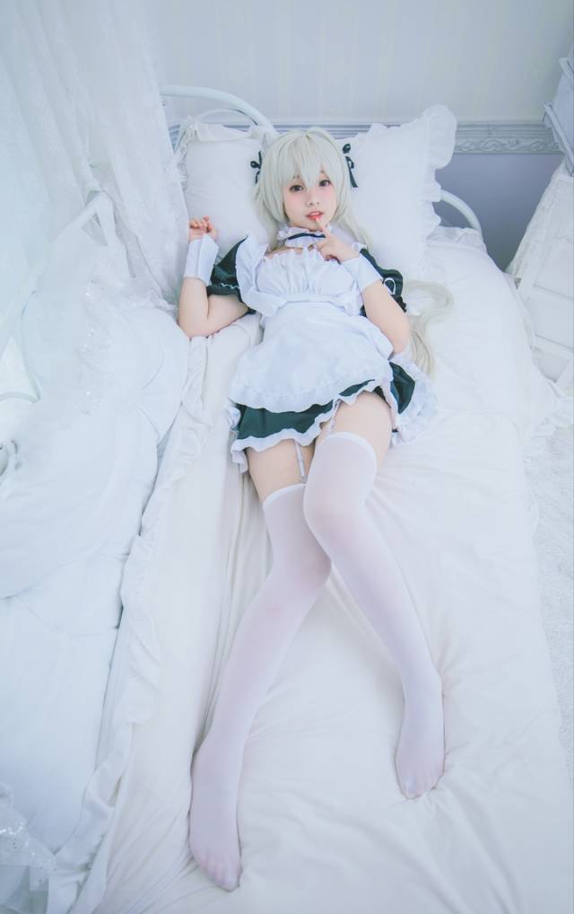 缘之空 穹妹cosplay 女仆装白丝萌妹