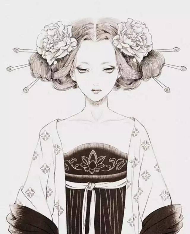 插画师mandaravaaaaa,笔下的古风美女清瘦淡雅,自成风味