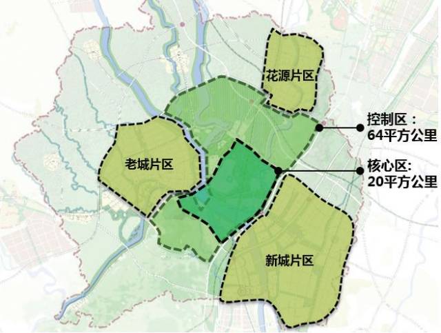 "绿心"是新津自然与人文资源最为丰富的片区,本次战略规划将其划分为