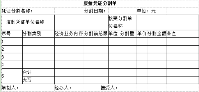 你还不知道原始凭证分割单是什么?看这里