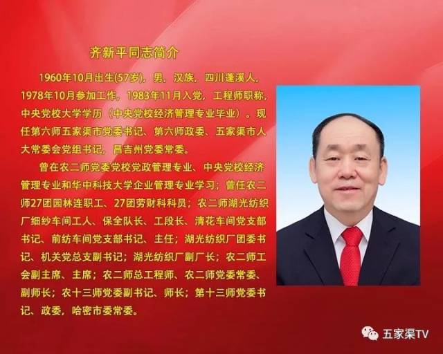 齐新平当选五家渠市人大主任,王胜平当选市长