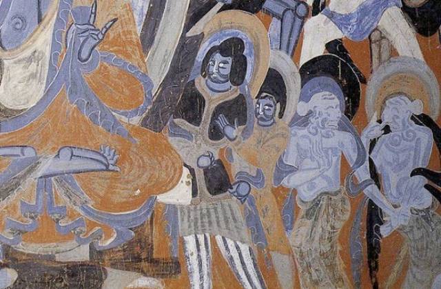 敦煌,壁画上颠倒众生 这是位于敦煌莫高窟428窟北壁的壁画,画中这位
