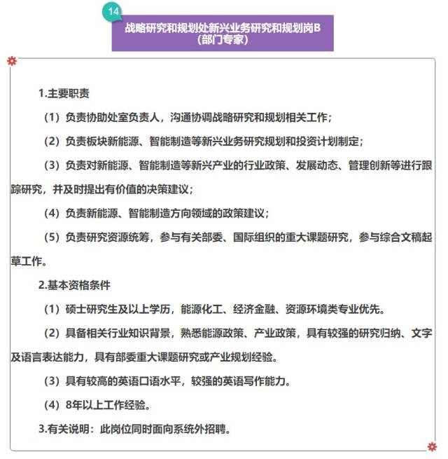 招聘|14个岗位!中国石化总部面向社会公开招聘