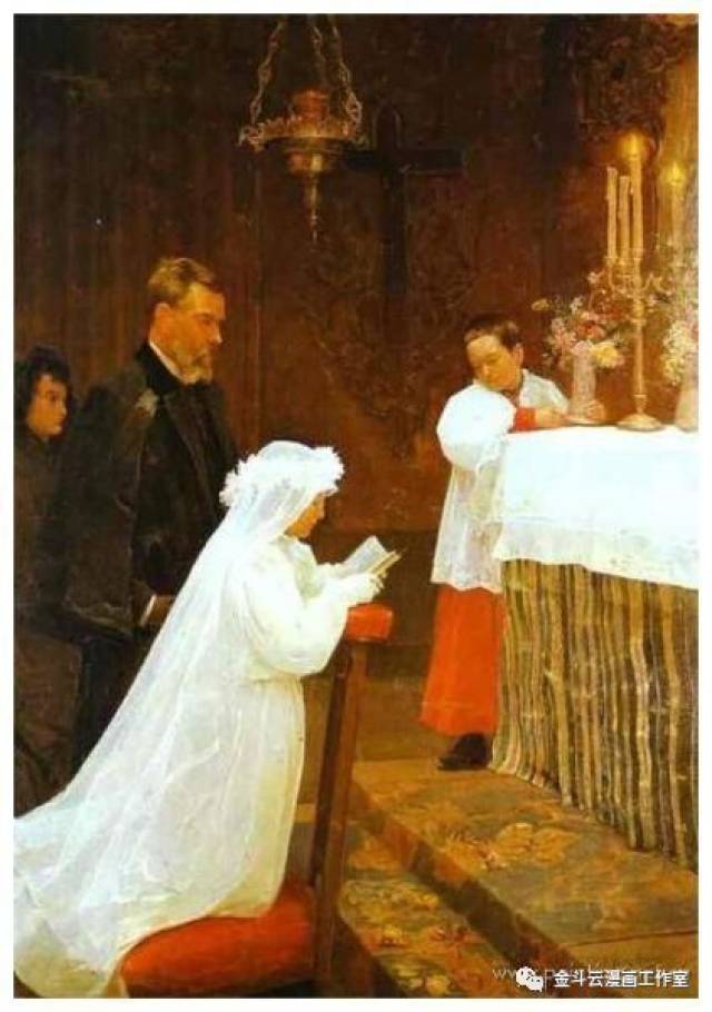 《首次圣餐仪式》first communion(1900)十五岁作品