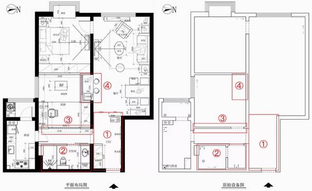 平面布置图 面积:80㎡ 户型:两居室 风格:北欧 ▲玄关左侧是个鞋柜