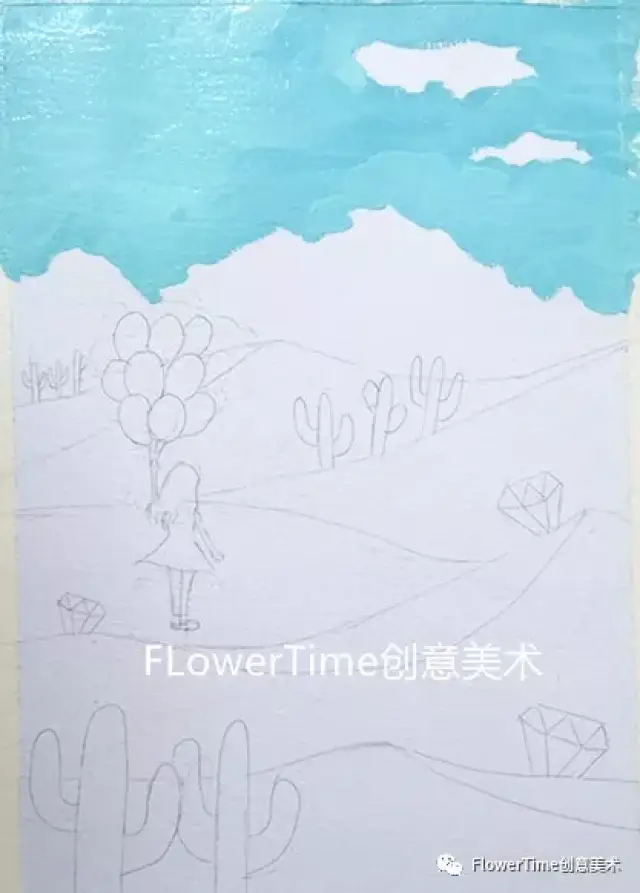 ins风格装饰水粉画《沙漠》——零基础水粉系列30