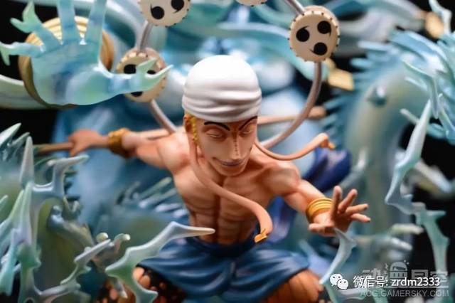 《海贼王》艾尼路雕像开箱:雷电龙头霸气十足