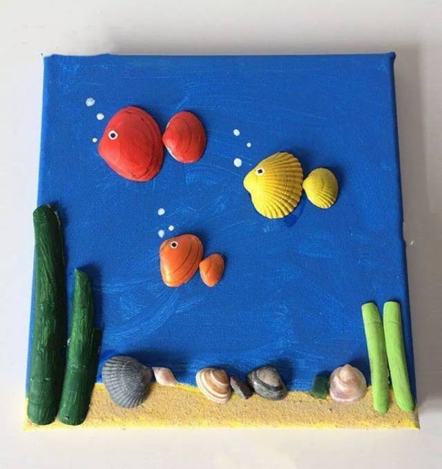 优雅的舞裙 哇塞,贝壳居然能这么漂亮呀,我要赶紧动手画一幅贝壳画!