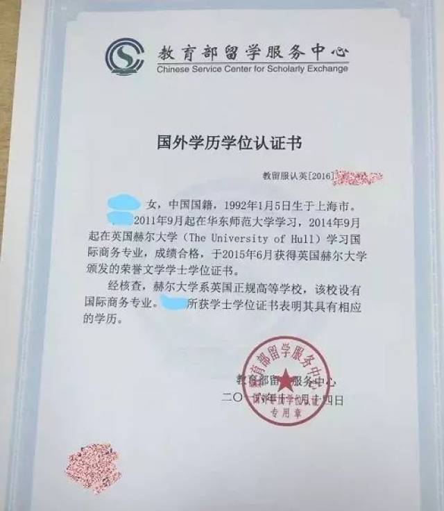 项目学生学位认证报告书