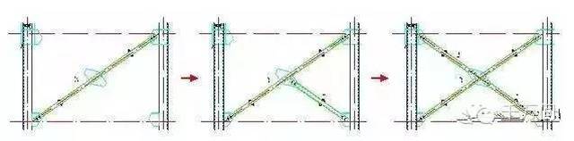 交叉式柱间支撑的吊装顺序如下